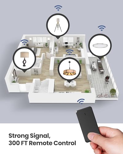 Zoiinet Remote Control Outlet Plug Switch, Buckle Design & Removable Wireless Light Switch, 300 ft, 1500W On Off Power Switch for Household Appliances, No Wiring No WiFi, Programmable, Black