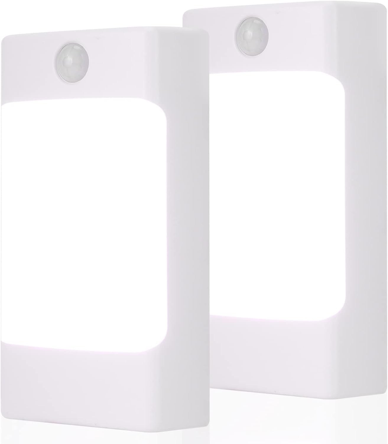4-in-1 LED Night Light Emergency Backup Light, Motion Sensor, Dusk-to-Dawn Sensor, Rechargeable Battery Operated 5000K Daylight White, LED Flash Light for Home, Power Failure, Hurricane, 2Pack