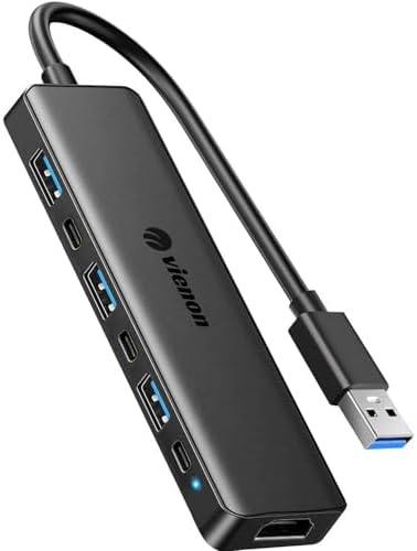 VIENON USB 3.0 to HDMI Adapter (7-in-1), USB 3.0 Hub with HDMI 1080P, USB Extender Docking Station for Monitor, PC, Laptop, Desktop Support Windows 7/8/10 & Mac OS