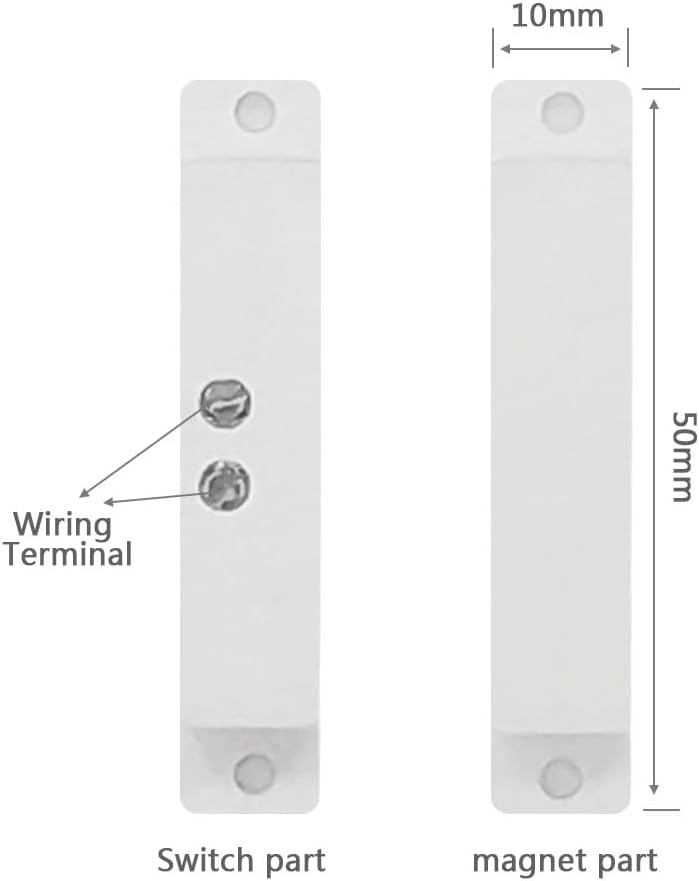 20 Sets NC Magnetic Contacts Window Door Sensor Surface-Mounted Reed Switch Alarm with Double Side Tape