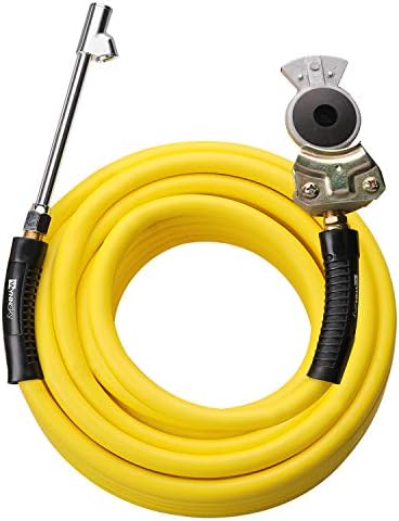 Truck Inflator Kit, 3/8''×50ft Hybrid Air Hose with 1/4''MNPT Endings, Universal Glad Hand&Chuck