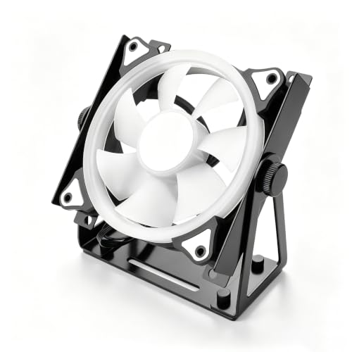 YAODHAOD Multi-Purpose Desk Fan Stand Mount for 120mm PC Computer Fans,360° Adjustable Desk Cooling Fan,Heavy-Duty Solid Metal Bracket,Flexible Airflow Direction for Laptop, Router, Modem, Electronics