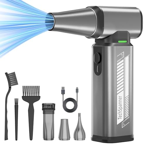 Compressed Air Duster-300000RPM Super Power Cordless Electric Air Duster, Stepless Adjustment & 3-Gear Adjustable Rechargeable Brushless Motor Air Blower for Computer, Keyboard, House, Outdoor and Car