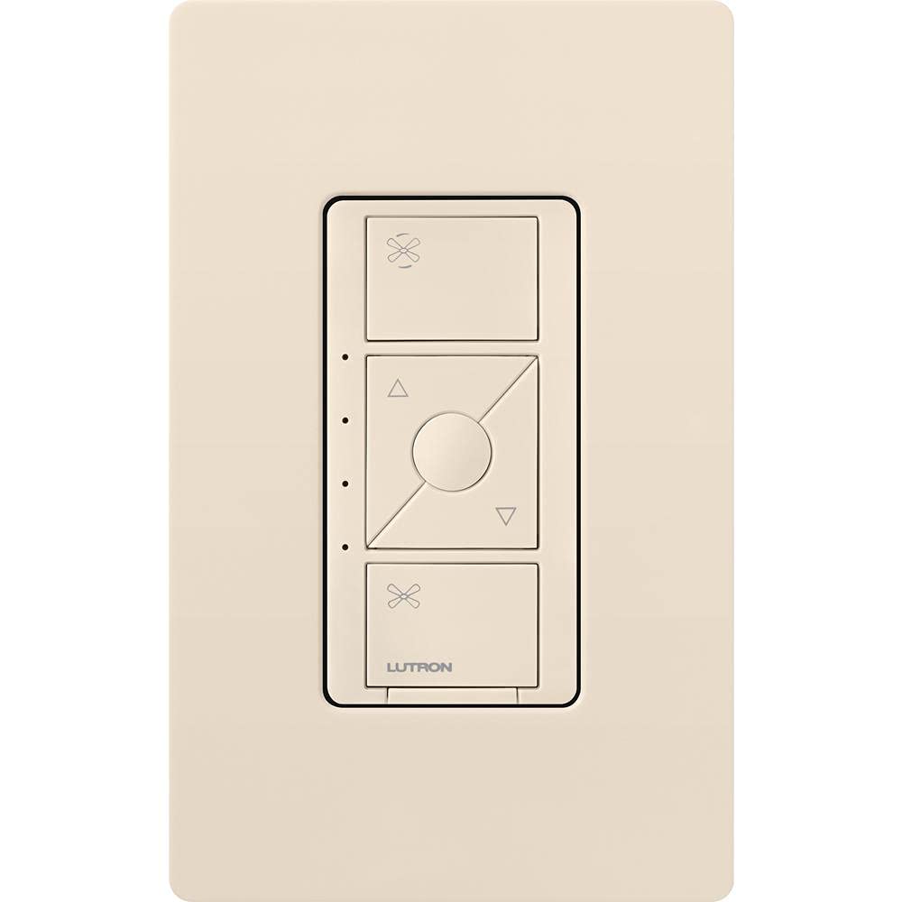Lutron Caseta Smart Fan Speed Control Switch (Lutron Smart Hub Required), Single-Pole, PD-FSQN-LA, Light Almond