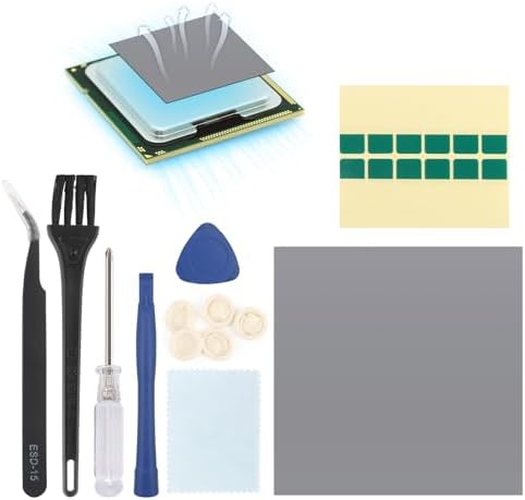 80x80mm PTM7950 Thermal Pad for PS5 Steam Deck CPU GPU SSD Thermal Pad Phase Change Heatsink Computer Laptop CPU GPU SSD Heat Resistant Heat Sink Cooling Conductive Pads Accessories