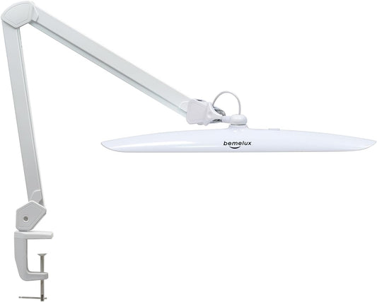 20-Inch LED Desk Lamp with Clamp, 24W 2200LM, Protected Arm, White