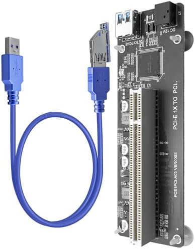 PCIe to PCI Adapter for Audio Interfaces Video Capture Industrial Devices | PCI Expansion Converter, Legacy PCI Cards with USB 3.0 Cable