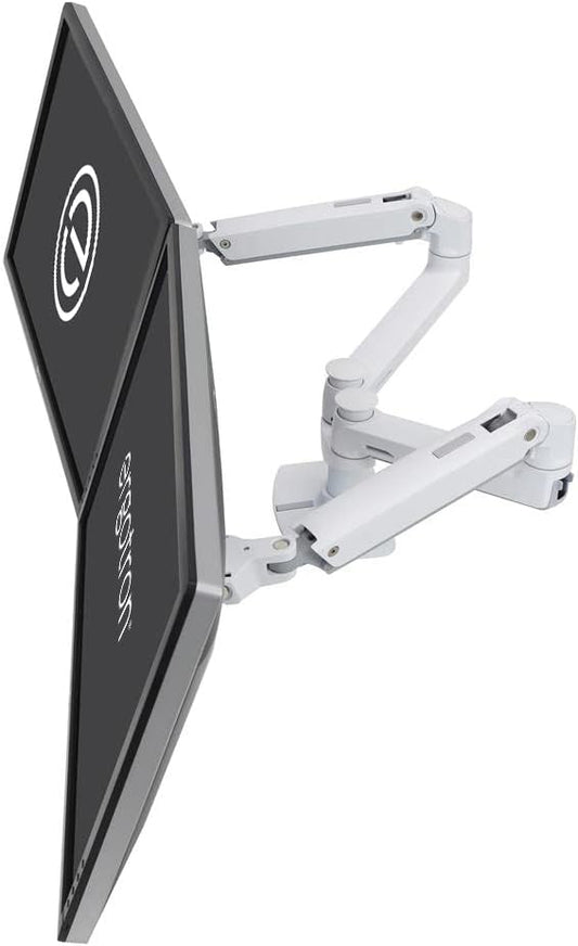 Ergotron – LX Dual Monitor Arm, VESA Desk Mount – for 2 Monitors Up to 27 Inches, 7 to 20 lbs Each – White