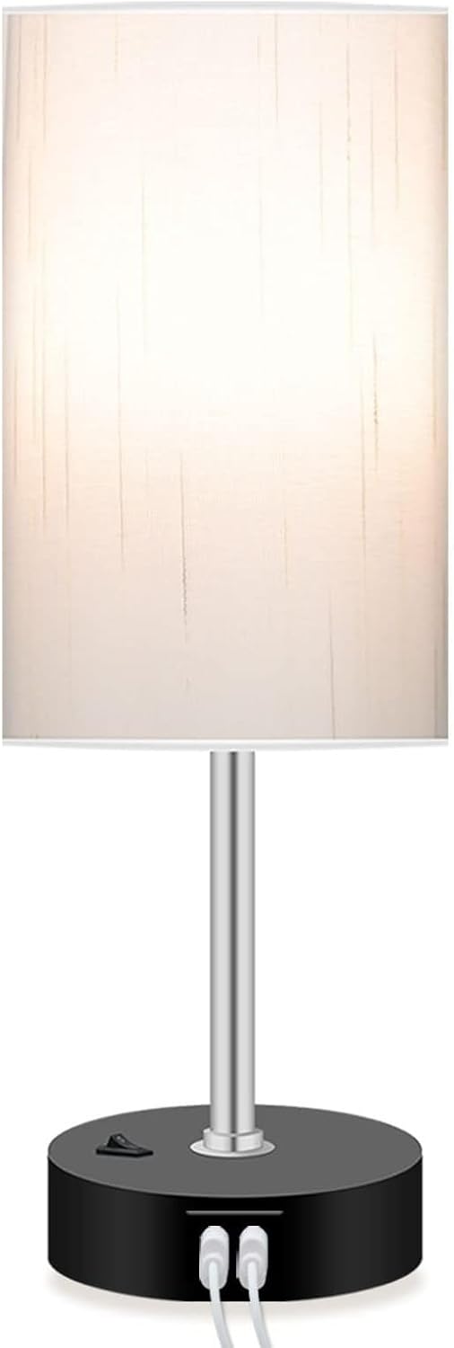 Bedroom Lamp with Smart RGB LED Bulb, Multicolor Changing Table Lamp for Bedroom with 2 USB Port, Dimmable Bedside Lamp Work with Alexa, Smart Nightstand Light for Living Room Sync with Music(2.4GHz) | Multicolor Changing;Dimmable;Alexa Control