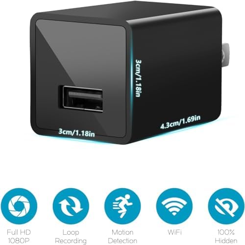 Wireless Smart Spy Small 1080P WiFi Camera Indoor Hidden Security Camera Baby Monitor Surveillance Security Cam Motion Detection with App Live Feed