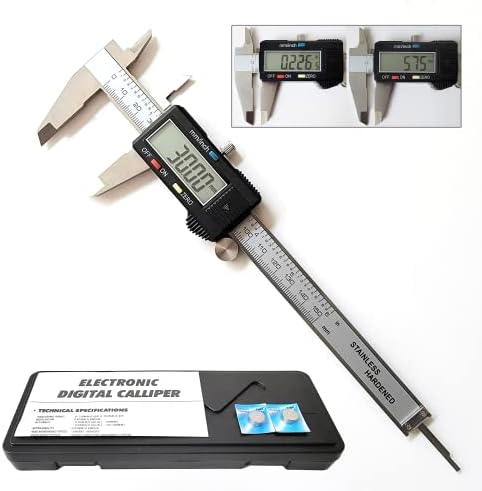 Digital Caliper, Electronic Digital Calipers, 0-6" Calipers Measuring Tool | Stainless Steel Construction with Large LCD Screen, Auto-Off Feature for 3D Printing,Inch and Millimeter Conversion