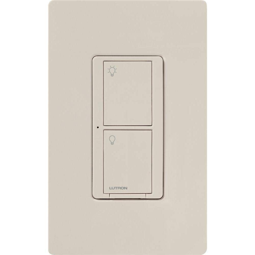 Lutron Caseta Smart Light Switch for Lighting and Fans (Smart Hub Required) | For Caseta systems, smart switch for any bulbs, 6 amp, single-pole/3-way, neutral required, PD-6ANS-LA, Light Almond