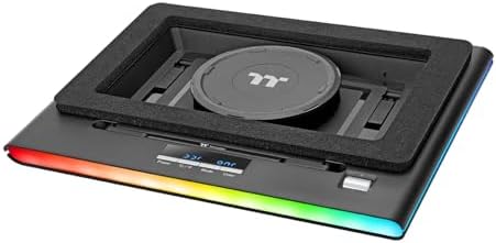 Thermaltake Massive EXTREME Notebook Cooler; Laptop up to 18in; 800~3500 RPM; 48.5 CFM; 120mm Cross Flow Fan; Ambient Temp Sensor; PWM Scroll Wheel; 2 Stage Height & Angle Adjustment; CL-N023-PL12SW-B