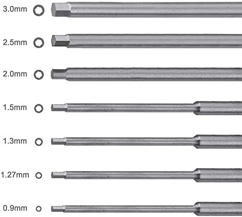7pcs Hex Screw Driver Set RC Tools Kit 0.9mm 1.27mm 1.3mm 1.5mm 2.0mm 2.5mm 3.0mm Hexagon Screwdriver for Traxxas Arrma Axial Losi Redcat RC Quadcopter Helicopter FPV Racing Drone Models
