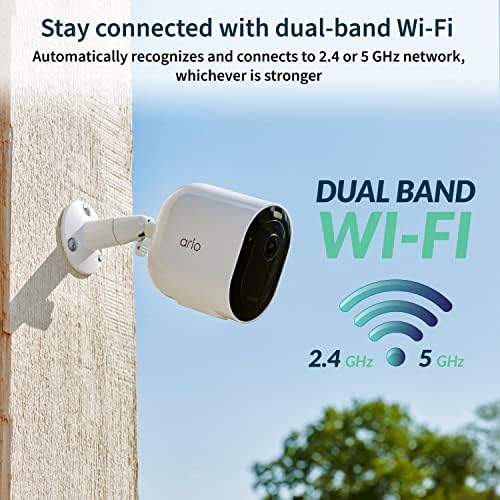Arlo Pro 5S Spotlight Security Cam 2K HDR - Outdoor, Wireless, Dual-Band Wi-Fi - 12X Zoom, 2-Way Audio, Siren, Color Night Vision, Live Stream White (Renewed) (Renewed)