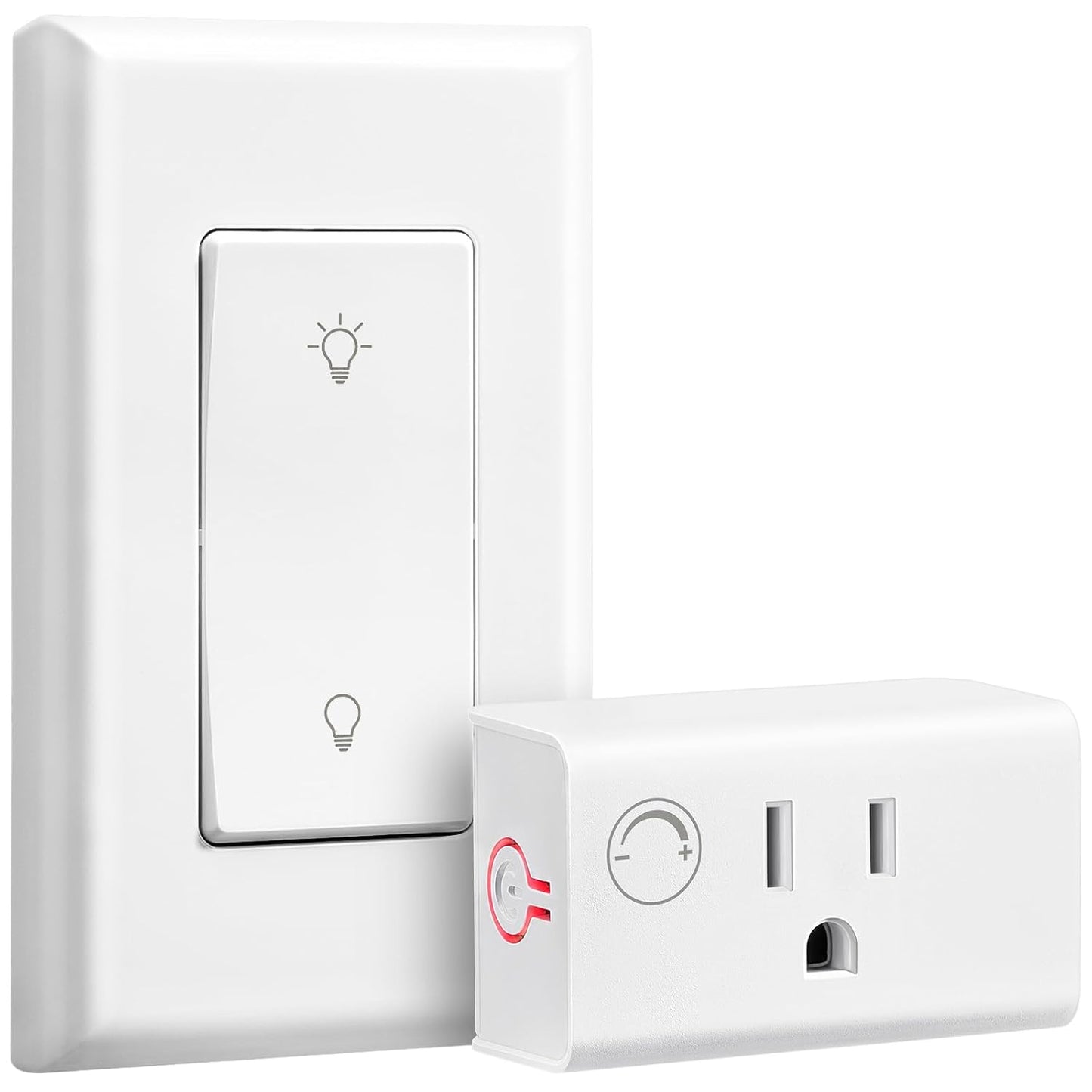 SURAIELEC Dimmer Light Switch, Dimmer Plug with Wall Switch Remote for Dimmable Tungsten and LED Bulbs, 200FT RF Range, Wireless Remote Control Outlet Fit for Plug in Pendant Lamp, String Lights