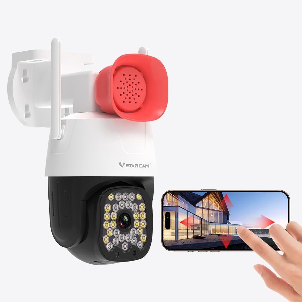 VSTARCAM Indoor Security Camera, 2K Dual Lens WiFi Camera with Two Live Views, 360° Pan & 90° Tilt, Two-Way Audio, Color Night Vision, Motion Alerts, 24/7 Recording for Baby, Pet, Elderly & Home