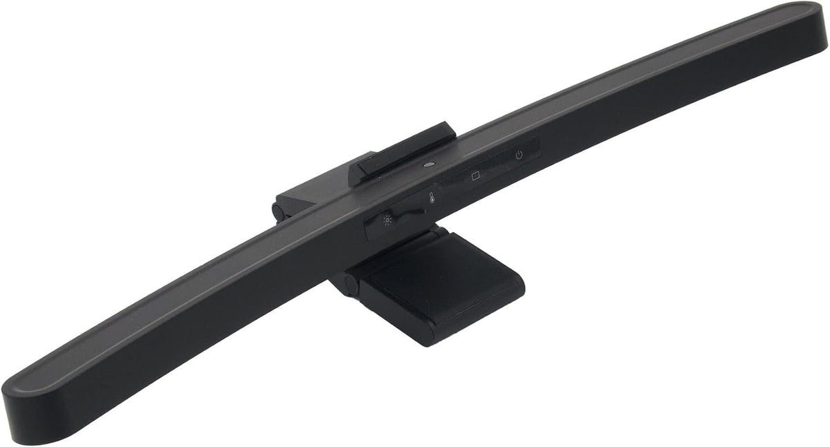 ScreenGlow Pro 17.72' Curved Monitor Lamp: Modern, 3000K~6500K CCT Adjustable, Dimmable, 5W LED, Eye Protection, Space Saving, Includes Mini Remote & USB C Cable, for Laptop, Keyboard