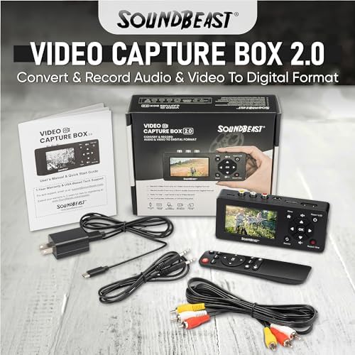 SoundBeast Video Capture Box 2.0 - Record Video & Audio from VCR, VHS, AV, RCA, S-Video, Hi8, Camcorder, DVD, Cassette Tape Players, Stereos, Turntables