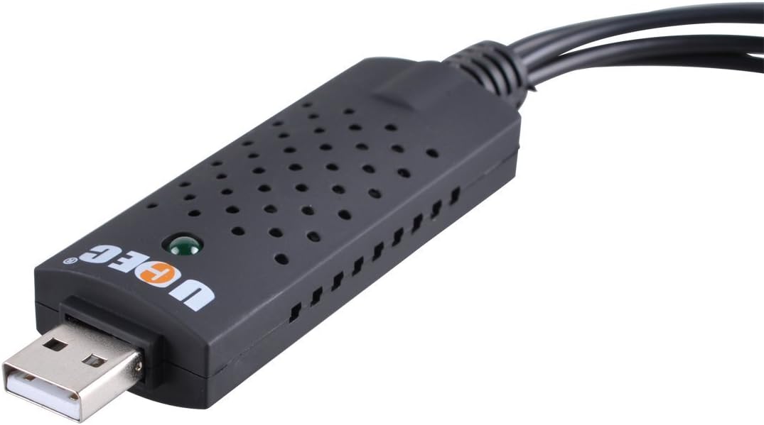 UCEC RCA to USB Converter, USB 2.0 Audio Video Capture Card Device for PC, Analog to Digital Video Converter, VHS VCR TV to DVD Converter Support Win 2000/ Win Xp/Win Vista/Win 7/ Win 8/ Win 10