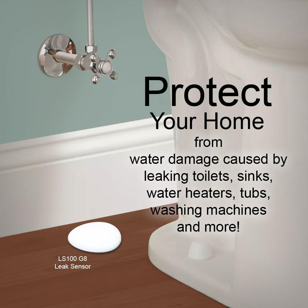 HomeSeer Smart Water Leak Sensor (LS100 G8), 800 Series Long Range Z-Wave Technology, Compatible with HomeSeer, Hubitat, Smartthings & Home Assistant (1)