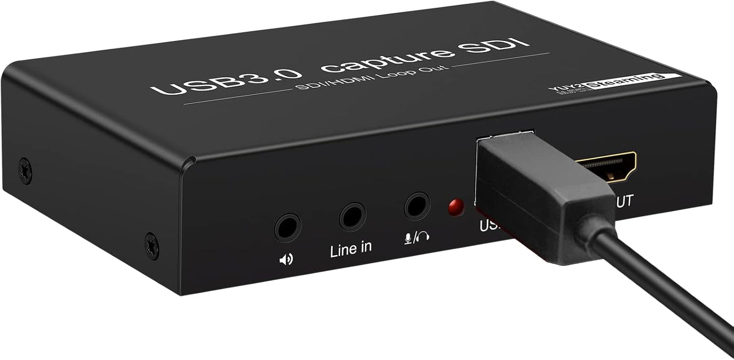 HDMI SDI to USB Capture Card USB3.0 1080P60fps SDI to HDMI Converter SDI Out&Audio Mixing,SDI2HDMI,SDI Game Video Capture Card