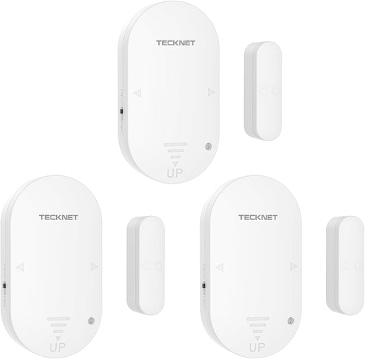 TECKNET Door Alarms for Kids Safety, Door Alarms When Opened, Two-Way Door and Window Alarm Door Alarm for Home Security, 2-in-1 Alarm & Chime, 3-Level Volume Control, Door Sensor Alarm (3 Pack)