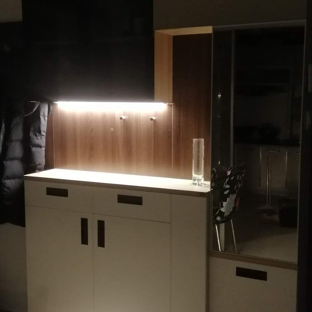 Under Cabinet Led Lighting, 12 Inch Led Light Strip Bar, Daylight White 6500K USB Led Light, Small Thin Led Under Counter Lighting (3 Color Temperature,Dimmable, 12.6 Inch Opal mask)