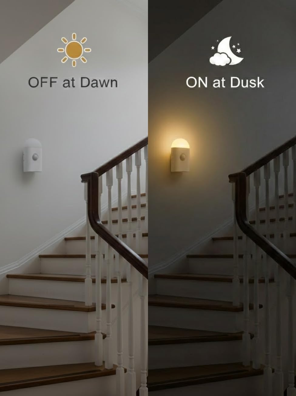 Motion Sensor LED Night Light,Warm White Dimmable Rechargeable Stick & Hook | 2 modes: motion sensor & steady light,3 dimmable levels,ideal for hallway,stairs,bedroom,bathroom,cabinet,camping