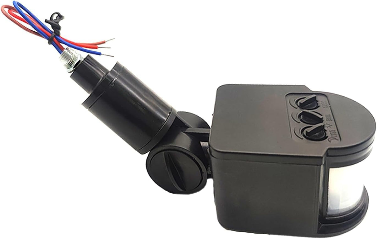 PIR Motion Detector, Motion Sensor Replacement, AC85-265V, Waterproof Outdoor,Human Body Sensor for LED Light, Auto Dusk to Dawn Inductor Switch (Black)