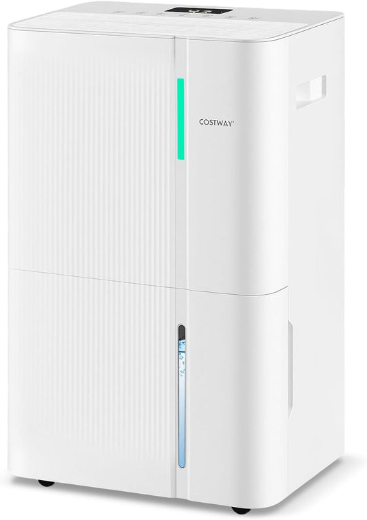 COSTWAY 96 Pints Dehumidifier for Basement, 8000 Sq.Ft Dehumidifier
