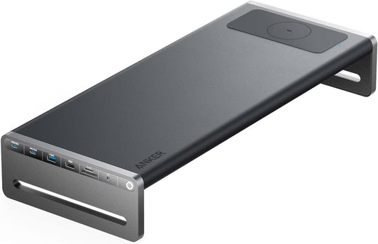 Anker 675 USB-C Docking Station, 12-in-1 Monitor Stand, Wireless Charging | 2 USB-C 10Gbps and 3 USB-A 10Gbps Ports, 4K@60Hz HDMI, Ethernet, SD/TF Card Reader, for ThinkPad, MacBook Pro and More