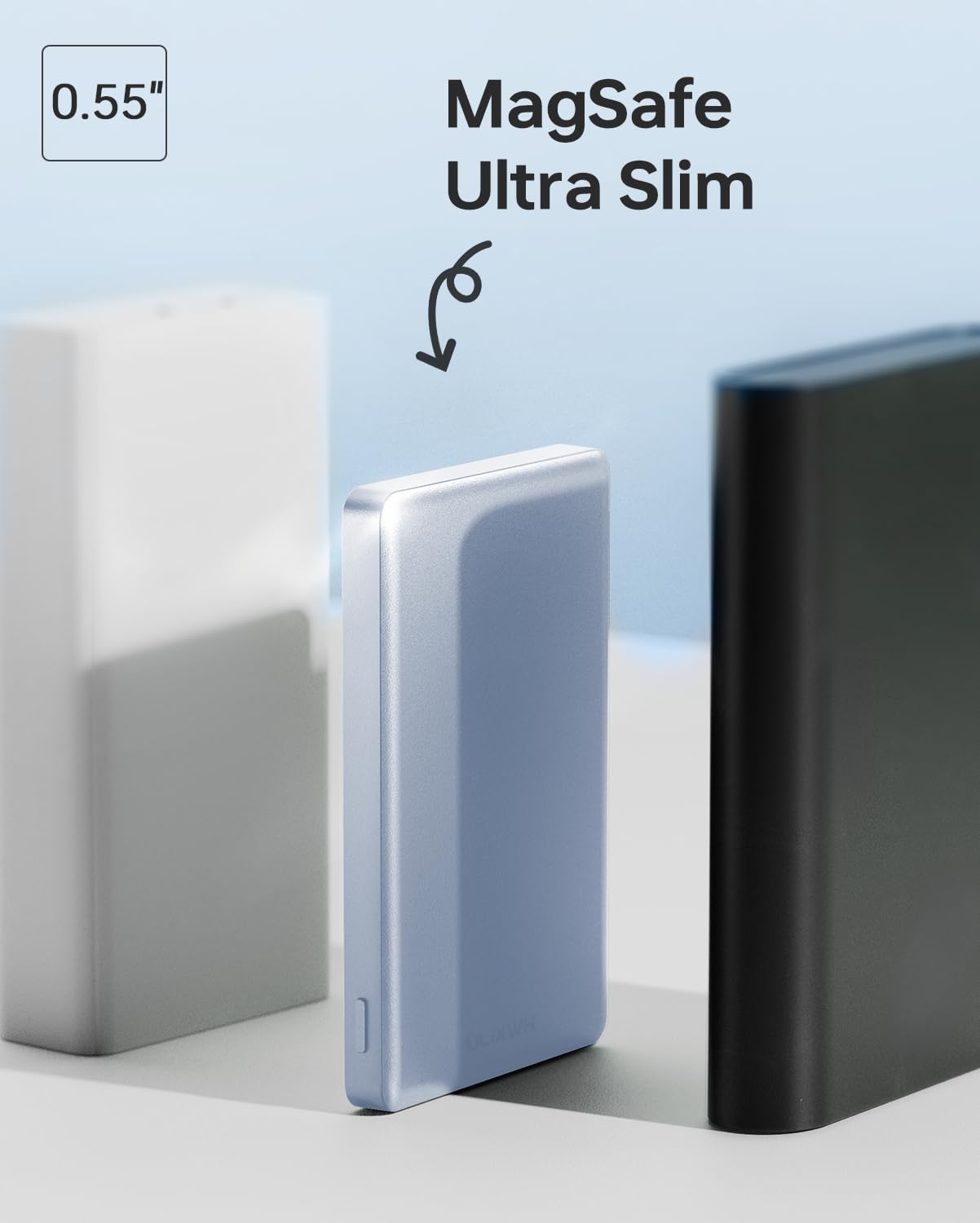 ULiXWH 10,000mAh for MagSafe Power Bank Ultra-Slim Metal-Alloy | Magnetic Wireless Charger with USB-C Cable, Fast Charging Portable Battery for iPhone 17 Pro Max/17 Pro/Air/16/15/14/13, Blue