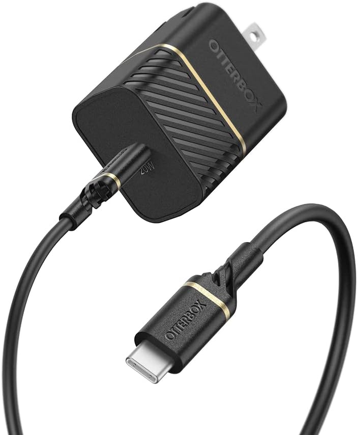 OtterBox USB-C Wall Charger, 30W + OtterBox USB C-C 1M Cable - Black Shimmer