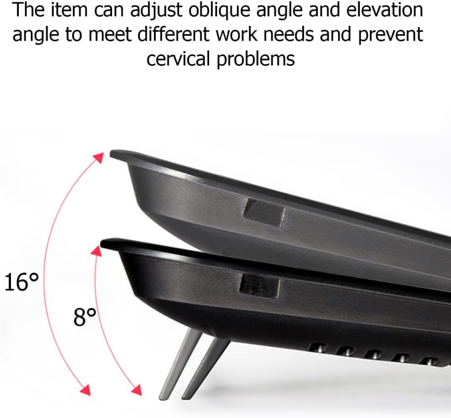 TEHAUX Notebook Cooler Dual Fan USB Laptop Cooling Pad Slim Lightweight Laptop Slim Stand with 8/16 Adjustable Angles Anti-Slip Panel for Office Travel Bed and Gaming Use