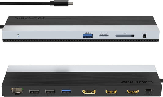 WAVLINK USB C Docking Station, USB-C Dock Triple Display PD 85W