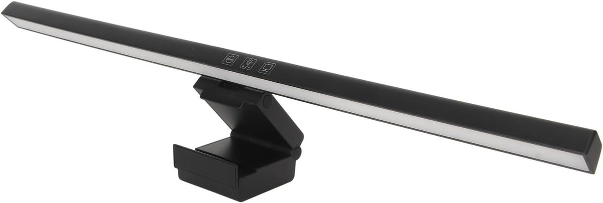 Monitor Light Bar Desk Light Bar 3 Switchable Light Modes Stepless Dimmable Touch Control Computer Screen Light Bar for Office Home White (Black)
