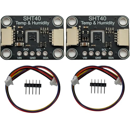 2PCS SHT40 Temperature Humidity Sensor Module, I2C, ±0.2℃ Precision, Temp/RH, Breakout Board for Arduino ESP32
