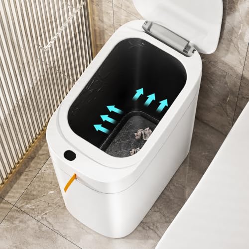 MOPALL Automatic Motion Sensor Bathroom Trash Can with Lid, 3.5 Gallon