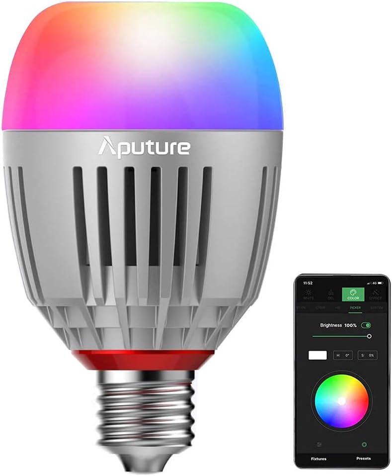 Aputure Accent B7C Smart Led Light Bulbs 7W RGBWW,App Control Video Light