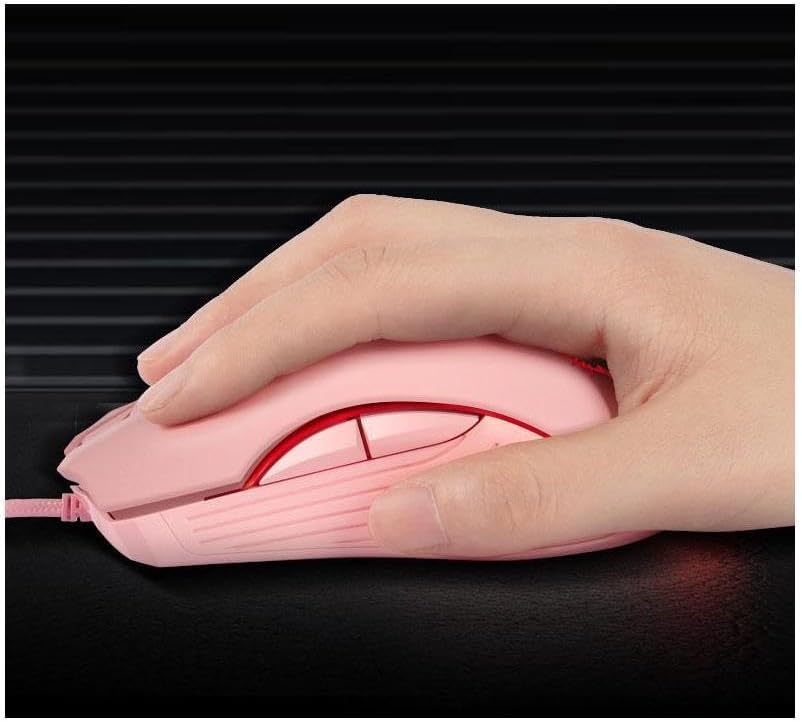 Gaming Wired USB Mouse, 2400DPI 4 Adjustable Levels, Ergonomic Slient Mouse for PC/Desktop/Laptop - Pink Cat