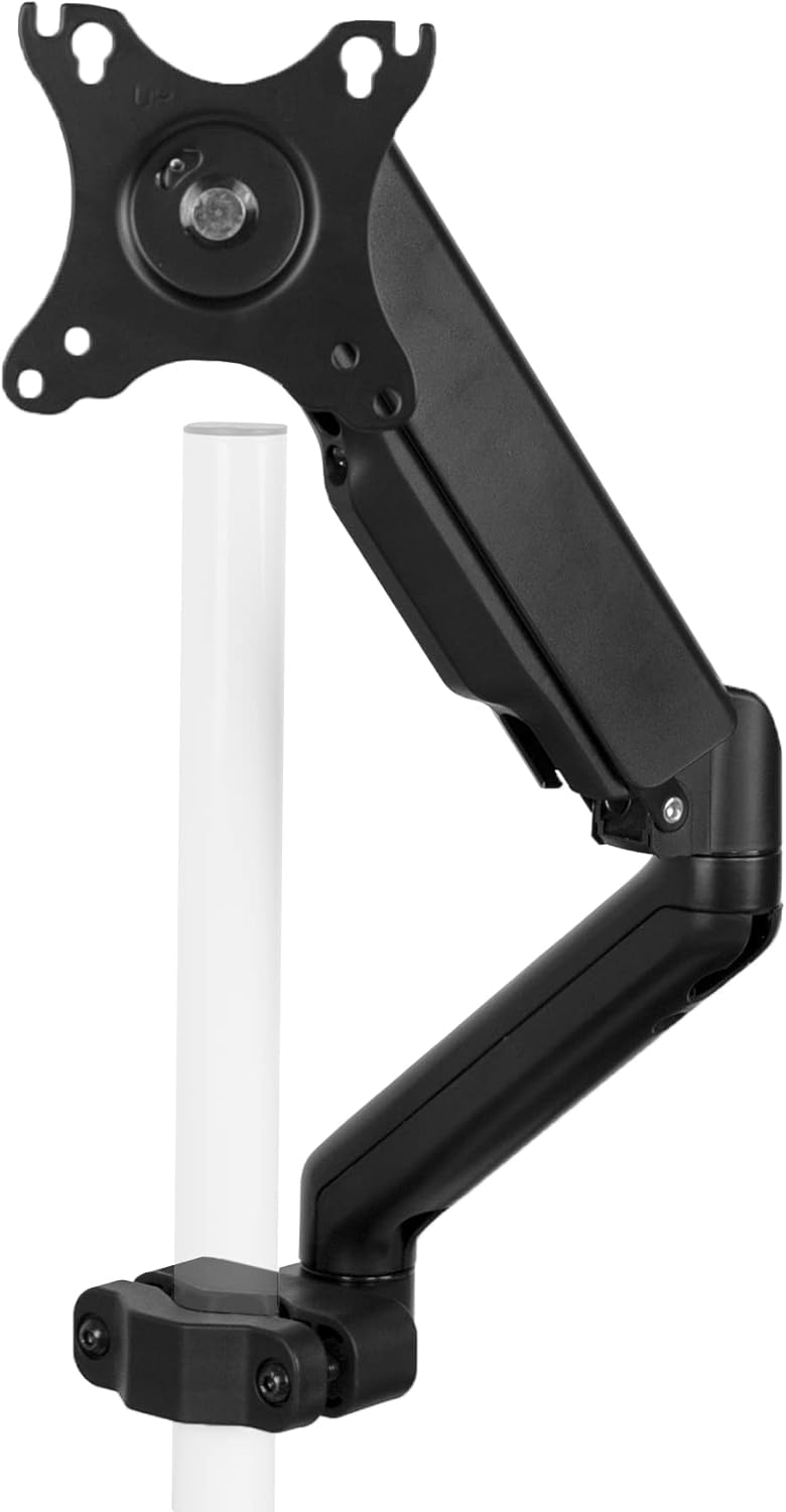 VIVO Universal Full Motion Pneumatic Pole Mount Arm for 17 to 32 inch Monitor Screens, 75mm and 100mm VESA Plate, Black, MOUNT-POLE05O
