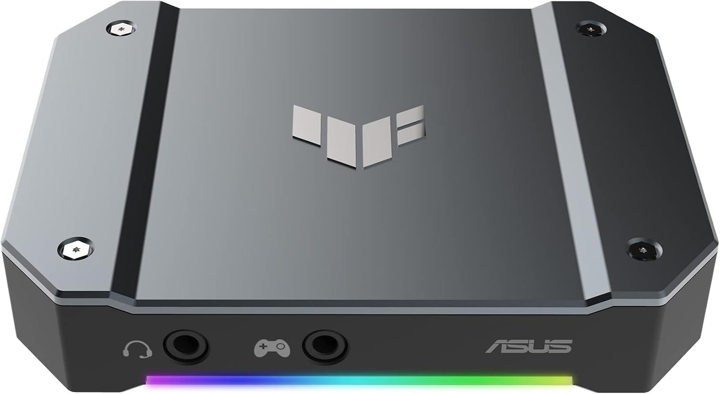 ASUS TUF Gaming Video Capture Card (CU4K30) 4K/2K/1080P 120 FPS & HDR Passthrough, Near-Zero Latency, Certified for OBS, USB 3.2, Plug & Play, Record & Stream with PC, PS5, Xbox, Switch