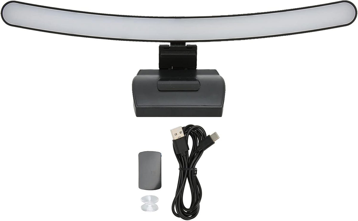 Luqeeg Curved Monitor Light Bar, Computer Monitor Lamp, Touch Dimming Screen Light Bar LED Monitor Light Reading Light with 3 Color Temp Modes & 7 Color RGB Adjustable for Office Home