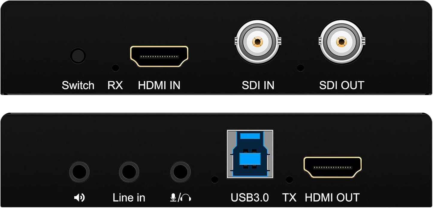 Wiistar SDI Video Capture Card 1080P60fps HDMI/SDI to USB3.0 with Loopout | Audio Video Capture Device USB Video Record for Camera Live Streaming
