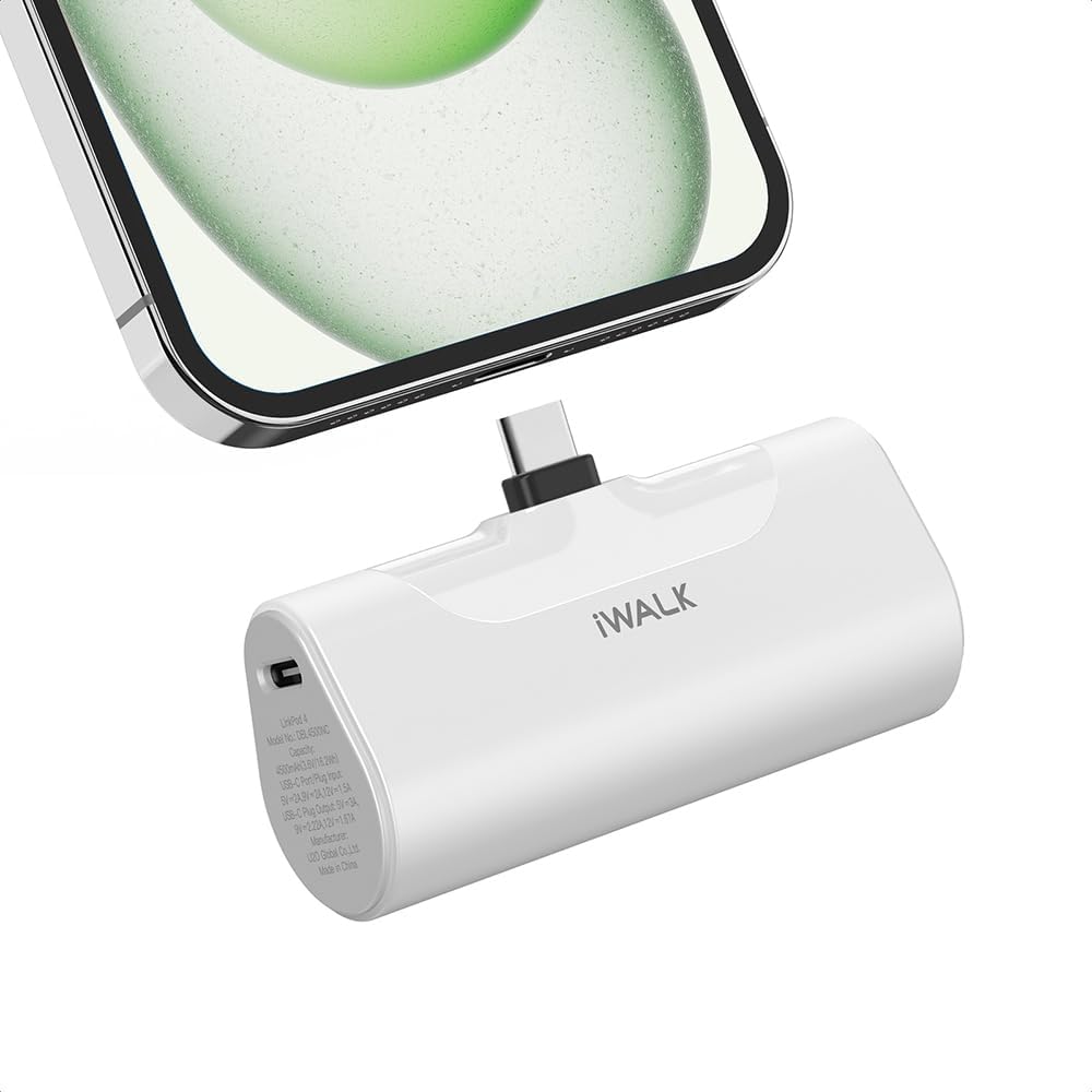 iWALK Portable Charger for iPhone 17/16/15 USB-C Small Power Bank 20W 4,500mAh Fast Charging Battery Pack Compatible with iPhone 15/16/17 Plus/17 Pro/17 Pro Max, Samsung Galaxy S25/S24/S23 Android