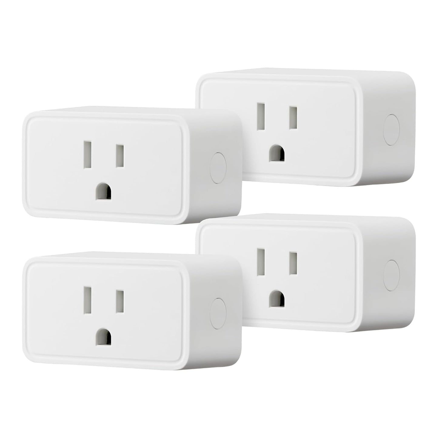 Amazon Basics Smart Plug, Works with Alexa Only, Voice Control, Remote APP Control, Schedule, Compact Design, Versatile, 2.4 GHz Wi-Fi, No Hub Required, 4-Pack, White