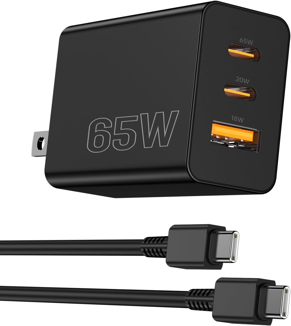 weiship65W USB C Charger for Samsung S26Ultra,3Port GaN TypeC Wall Charger | 100W PD Type C Multi Port Super Fasting Charging Block Adapter&6FT Cable for Samsung Galaxy S26 Ultra/25,iPhone 17/16，MacBook