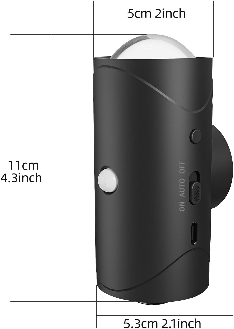 Magnetic Battery Operated Wall Sconces, Rechargeable Motion Sensor Light