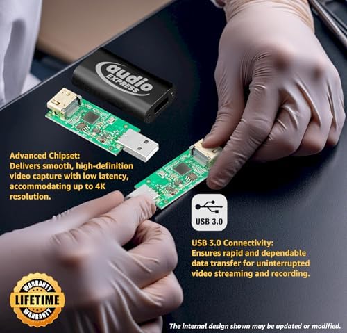 Audio Express AXHDCAP3 USB 3.0 4K HDMI Capture Card: SuperSpeed USB 3.0, 1080P HD at 60fps - Perfect for Capturing HDMI to USB 3.0 Video - Ideal for Gaming, Streaming, Teaching, and Video Conferencing